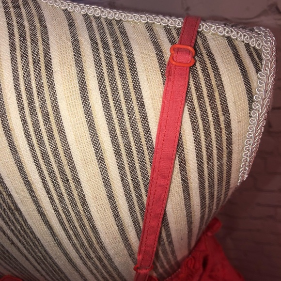 Coral Embroidered Spaghetti Straps Cotton Dress - Picture 6 of 8